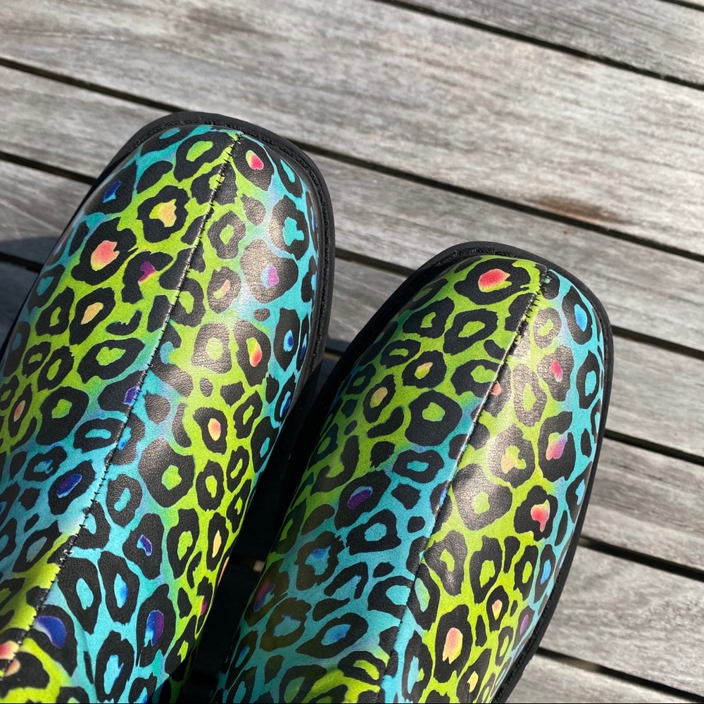 🍃 ANIMAL PRINT MULTI BLACK CHUNKY BOOTIES! - Picture 2 of 10